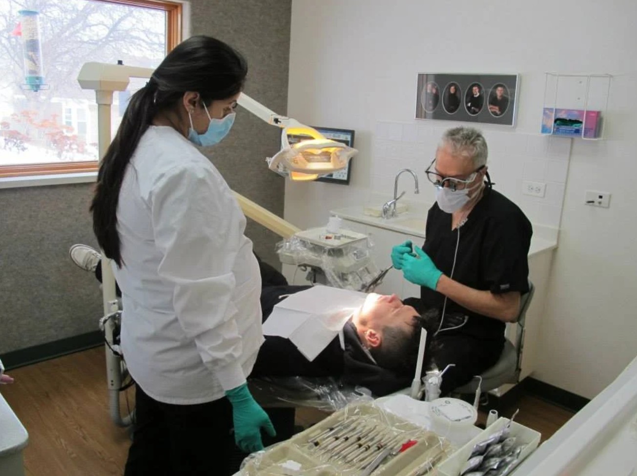 David Rice DDS with a dental patient.